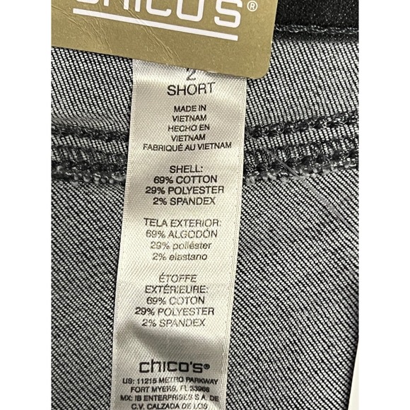 Chicos Straight Leg‎ Jean Size 2 Short L Vancouver Gray Wash Denim Mid Rise NWT - Picture 8 of 14